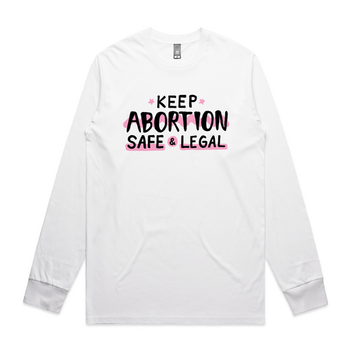 Safe & Legal Abortion Charity Tee by Lonely Kids Club. All clothing from our T-shirts to our shorts and hoodies are ethically made, and printed packed and shipped from Sydney.
