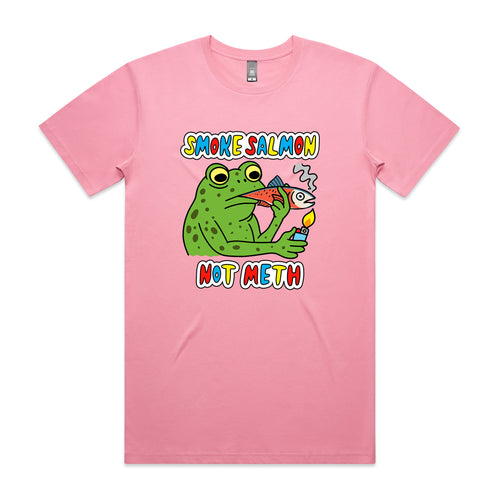 Smoke Salmon Tee by Lonely Kids Club. All clothing from our T-shirts to our shorts and hoodies are ethically made, and printed packed and shipped from Sydney.