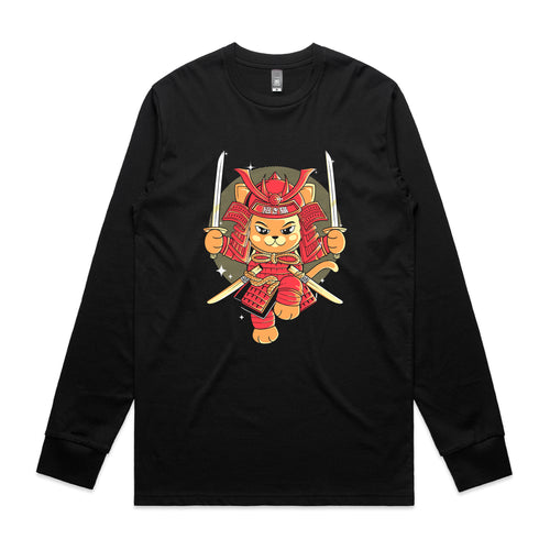 Samurai Cat Tee by Lonely Kids Club. All clothing from our T-shirts to our shorts and hoodies are ethically made, and printed packed and shipped from Sydney.