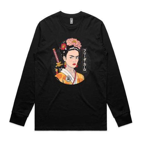 Samurai Frida Tee by Lonely Kids Club. All clothing from our T-shirts to our shorts and hoodies are ethically made, and printed packed and shipped from Sydney.