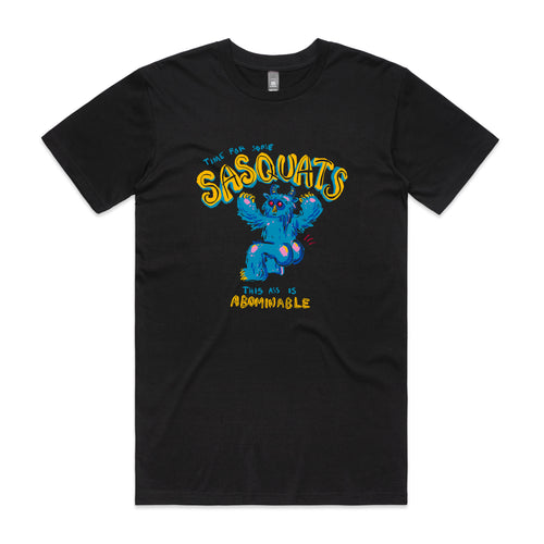 Sasquats Tee by Lonely Kids Club. All clothing from our T-shirts to our shorts and hoodies are ethically made, and printed packed and shipped from Sydney.