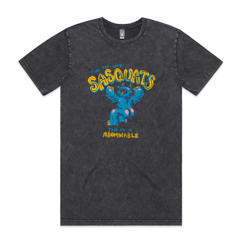 Sasquats Tee by Lonely Kids Club. All clothing from our T-shirts to our shorts and hoodies are ethically made, and printed packed and shipped from Sydney.