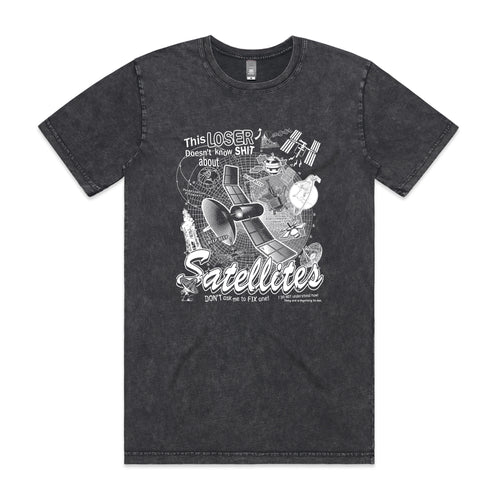 Satellites Tee by Lonely Kids Club. All clothing from our T-shirts to our shorts and hoodies are ethically made, and printed packed and shipped from Sydney.