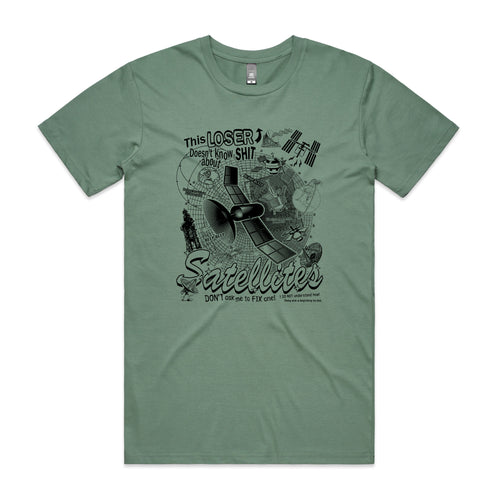 Satellites Tee by Lonely Kids Club. All clothing from our T-shirts to our shorts and hoodies are ethically made, and printed packed and shipped from Sydney.
