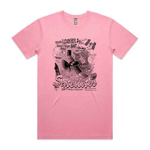 Satellites Tee by Lonely Kids Club. All clothing from our T-shirts to our shorts and hoodies are ethically made, and printed packed and shipped from Sydney.