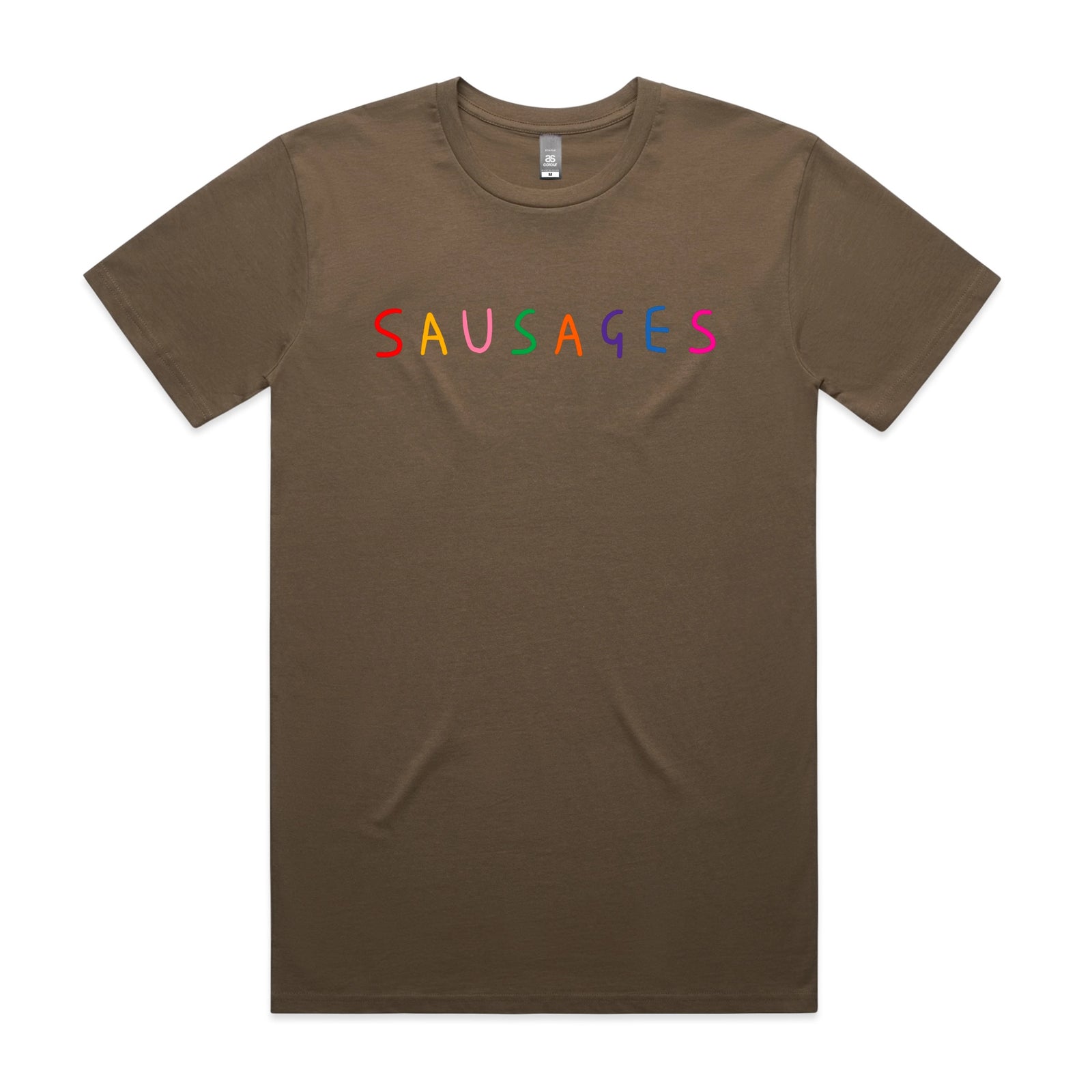 Sausages Tee by Lonely Kids Club. All clothing from our T-shirts to our shorts and hoodies are ethically made, and printed packed and shipped from Sydney.