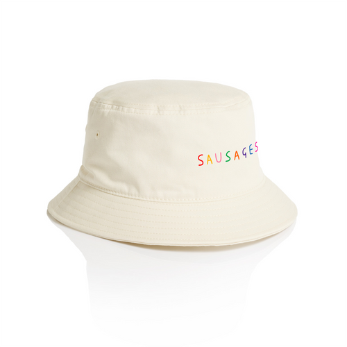 Sausages Bucket Hat by Lonely Kids Club. All clothing from our T-shirts to our shorts and hoodies are ethically made, and printed packed and shipped from Sydney.
