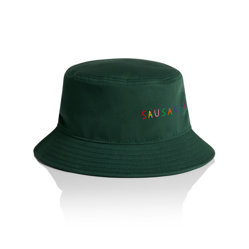 Sausages Bucket Hat by Lonely Kids Club. All clothing from our T-shirts to our shorts and hoodies are ethically made, and printed packed and shipped from Sydney.