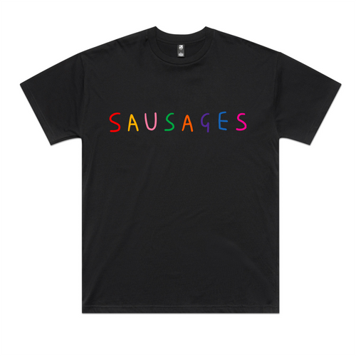 Sausages Oversized Tee by Lonely Kids Club. All clothing from our T-shirts to our shorts and hoodies are ethically made, and printed packed and shipped from Sydney.