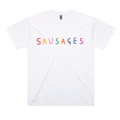 Sausages Oversized Tee by Lonely Kids Club. All clothing from our T-shirts to our shorts and hoodies are ethically made, and printed packed and shipped from Sydney.