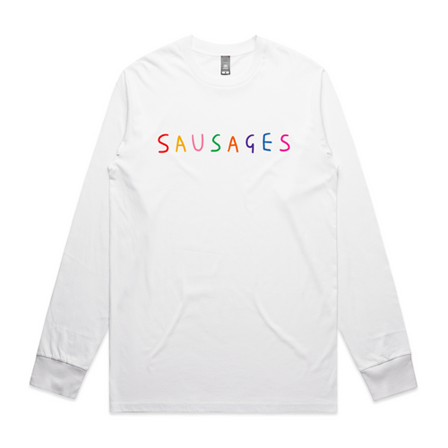 Sausages Tee by Lonely Kids Club. All clothing from our T-shirts to our shorts and hoodies are ethically made, and printed packed and shipped from Sydney.