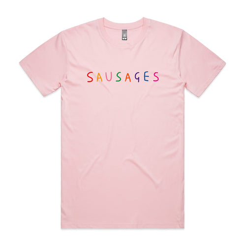 Sausages Tee by Lonely Kids Club. All clothing from our T-shirts to our shorts and hoodies are ethically made, and printed packed and shipped from Sydney.