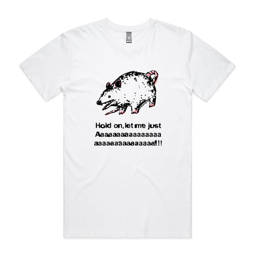 Screaming Opossum Tee by Lonely Kids Club. All clothing from our T-shirts to our shorts and hoodies are ethically made, and printed packed and shipped from Sydney.