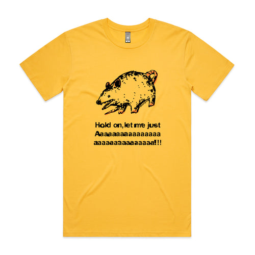 Screaming Opossum Tee by Lonely Kids Club. All clothing from our T-shirts to our shorts and hoodies are ethically made, and printed packed and shipped from Sydney.