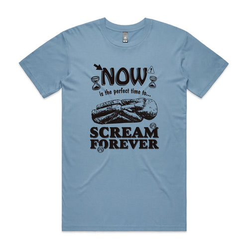 Scream Forever Tee by Lonely Kids Club. All clothing from our T-shirts to our shorts and hoodies are ethically made, and printed packed and shipped from Sydney.