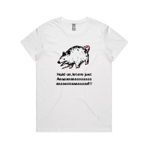 Screaming Opossum Tee by Lonely Kids Club. All clothing from our T-shirts to our shorts and hoodies are ethically made, and printed packed and shipped from Sydney.