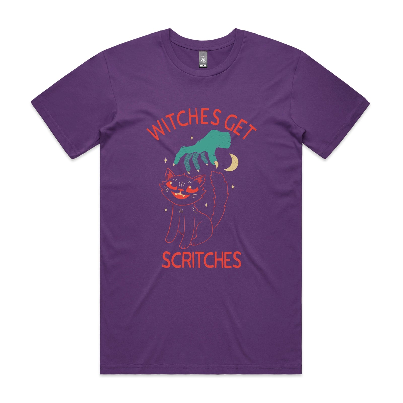 Witches Get Scritches Tee by Lonely Kids Club. All clothing from our T-shirts to our shorts and hoodies are ethically made, and printed packed and shipped from Sydney.