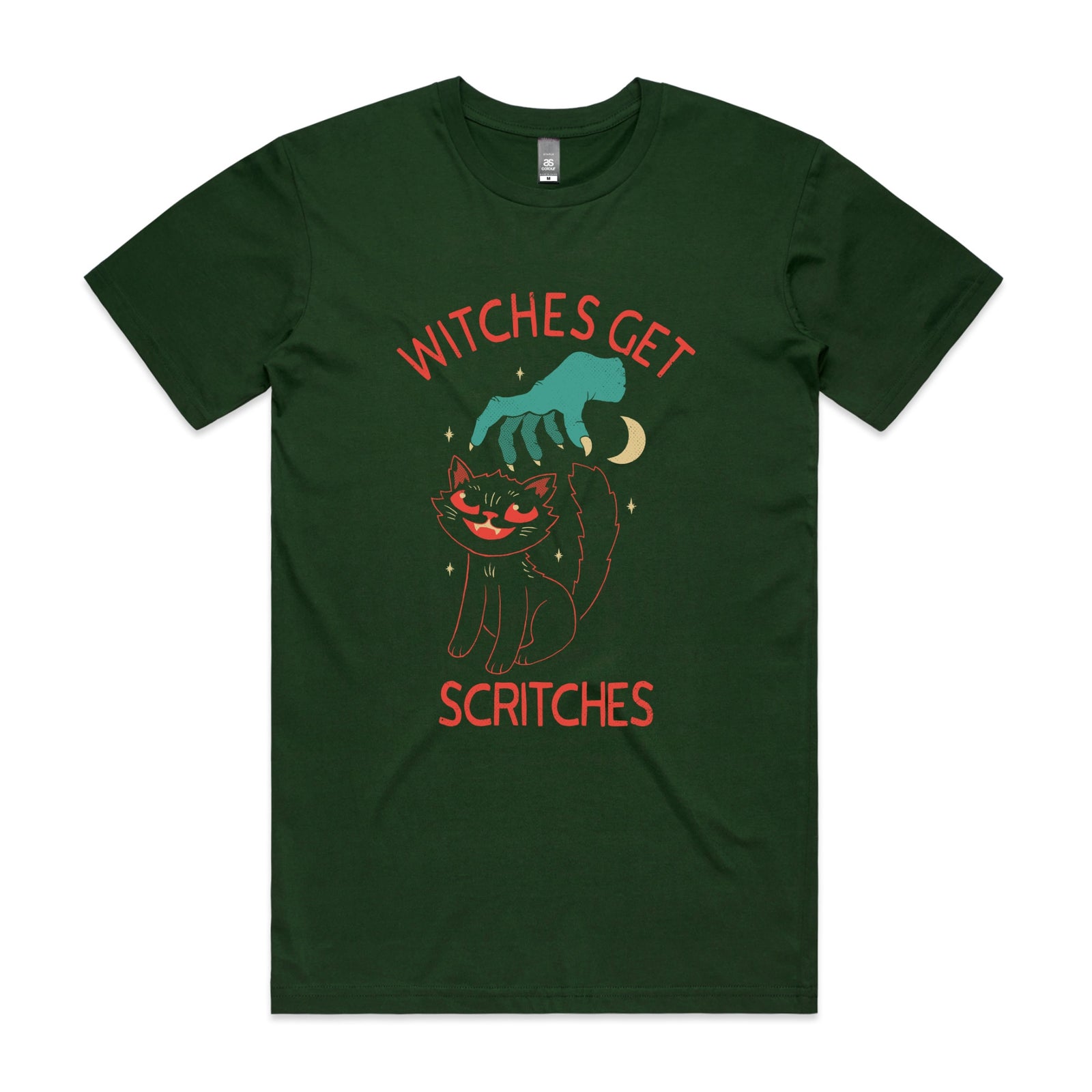 Witches Get Scritches Tee by Lonely Kids Club. All clothing from our T-shirts to our shorts and hoodies are ethically made, and printed packed and shipped from Sydney.