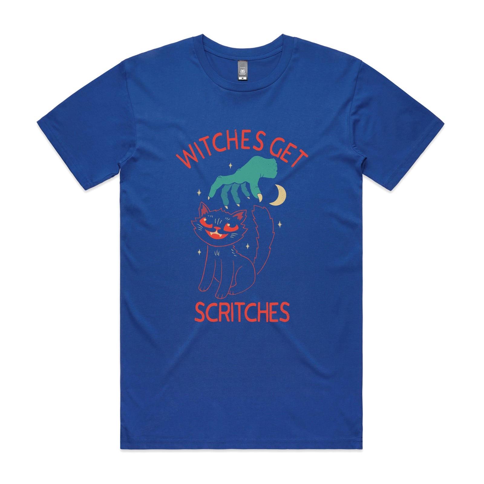 Witches Get Scritches Tee by Lonely Kids Club. All clothing from our T-shirts to our shorts and hoodies are ethically made, and printed packed and shipped from Sydney.