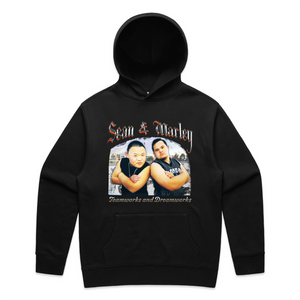 Sean & Marley Retro Hoodie by Lonely Kids Club. All clothing from our T-shirts to our shorts and hoodies are ethically made, and printed packed and shipped from Sydney.
