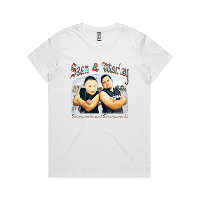 Sean & Marley Retro Tee by Lonely Kids Club. All clothing from our T-shirts to our shorts and hoodies are ethically made, and printed packed and shipped from Sydney.