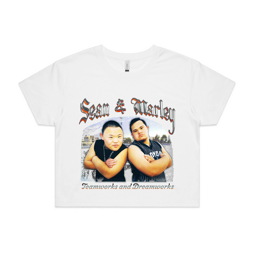 Sean & Marley Retro Tee by Lonely Kids Club. All clothing from our T-shirts to our shorts and hoodies are ethically made, and printed packed and shipped from Sydney.