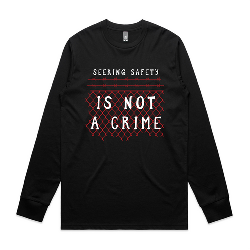 Seeking Safety Tee by Lonely Kids Club. All clothing from our T-shirts to our shorts and hoodies are ethically made, and printed packed and shipped from Sydney.