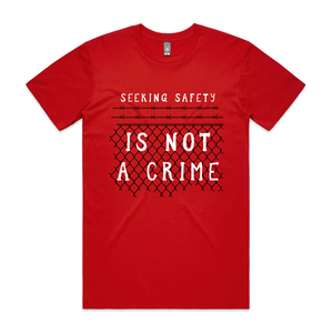 Seeking Safety Tee by Lonely Kids Club. All clothing from our T-shirts to our shorts and hoodies are ethically made, and printed packed and shipped from Sydney.
