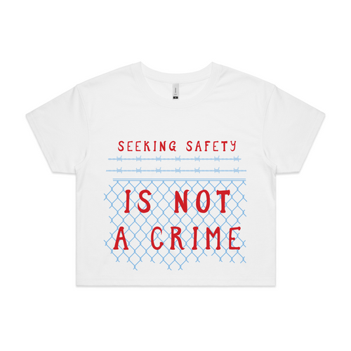 Seeking Safety Tee by Lonely Kids Club. All clothing from our T-shirts to our shorts and hoodies are ethically made, and printed packed and shipped from Sydney.