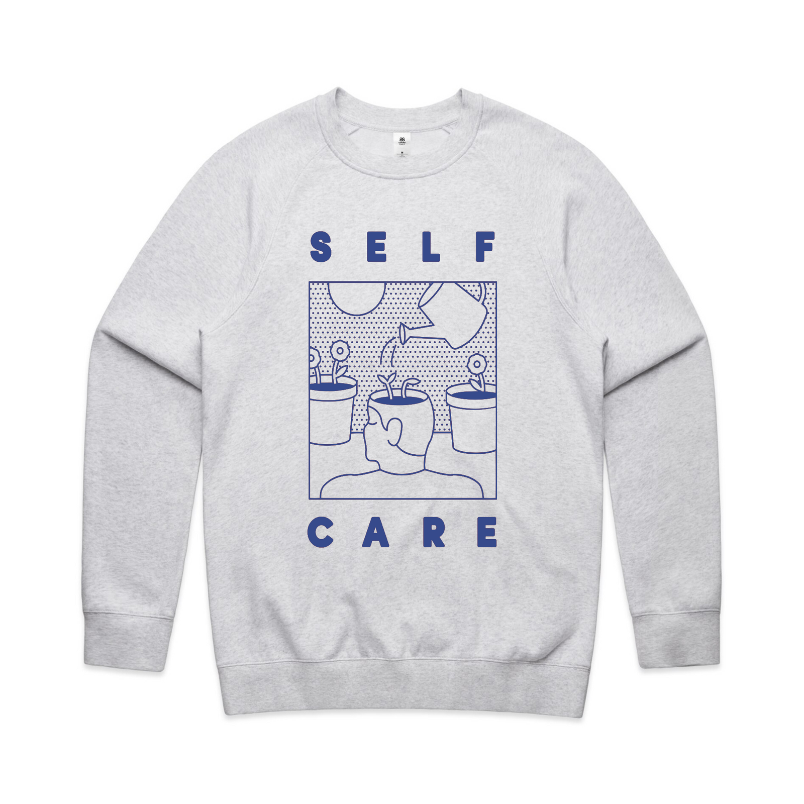 Self Care Jumper by Lonely Kids Club. All clothing from our T-shirts to our shorts and hoodies are ethically made, and printed packed and shipped from Sydney.