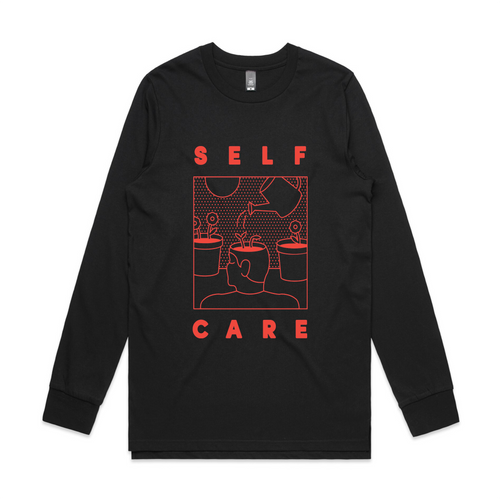 Self Care Tee by Lonely Kids Club. All clothing from our T-shirts to our shorts and hoodies are ethically made, and printed packed and shipped from Sydney.