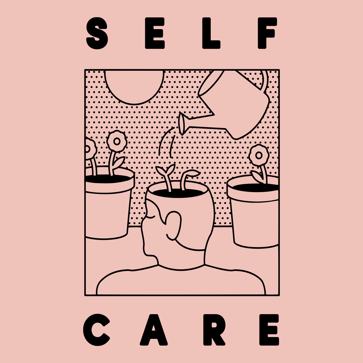 Lonely Kids Club Self Care Tee, mental health positive collection Australia