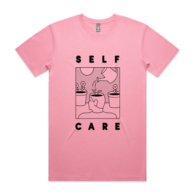 Self Care Tee by Lonely Kids Club. All clothing from our T-shirts to our shorts and hoodies are ethically made, and printed packed and shipped from Sydney.