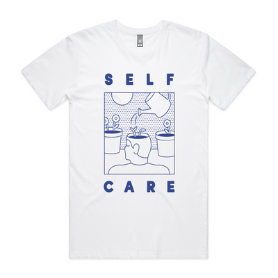 Self Care Tee by Lonely Kids Club. All clothing from our T-shirts to our shorts and hoodies are ethically made, and printed packed and shipped from Sydney.