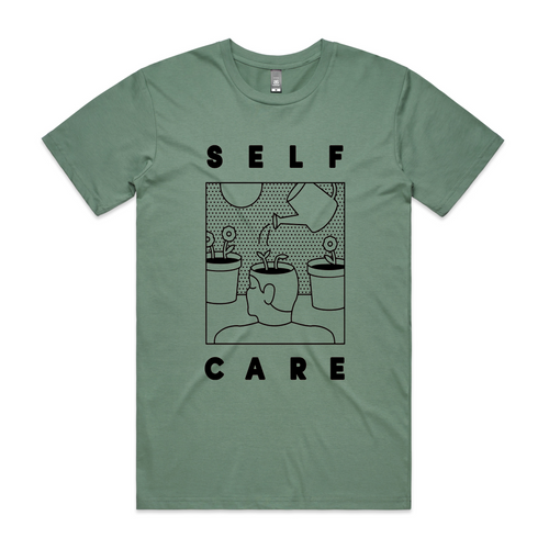 Self Care Tee by Lonely Kids Club. All clothing from our T-shirts to our shorts and hoodies are ethically made, and printed packed and shipped from Sydney.