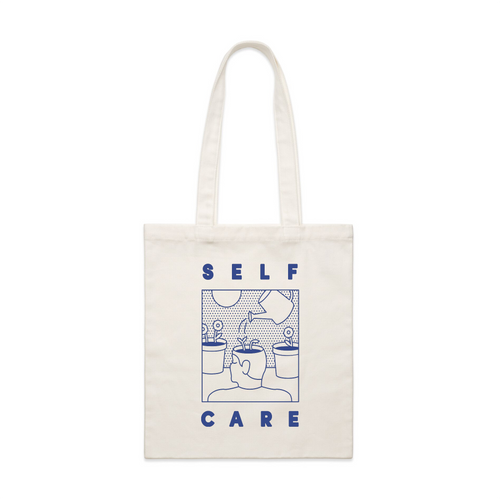 Self Care Tote by Lonely Kids Club. All clothing from our T-shirts to our shorts and hoodies are ethically made, and printed packed and shipped from Sydney.