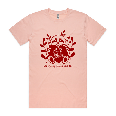 Self Love Sloth Tee by Lonely Kids Club. All clothing from our T-shirts to our shorts and hoodies are ethically made, and printed packed and shipped from Sydney.