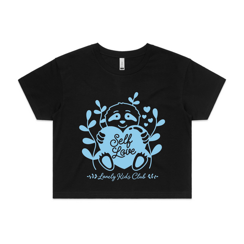 Self Love Sloth Tee by Lonely Kids Club. All clothing from our T-shirts to our shorts and hoodies are ethically made, and printed packed and shipped from Sydney.
