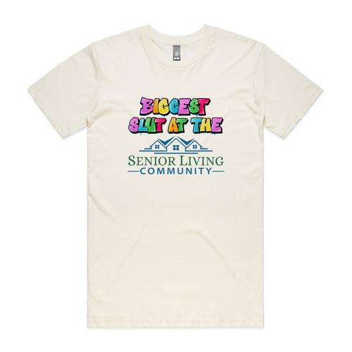 Senior Living Tee by Lonely Kids Club. All clothing from our T-shirts to our shorts and hoodies are ethically made, and printed packed and shipped from Sydney.