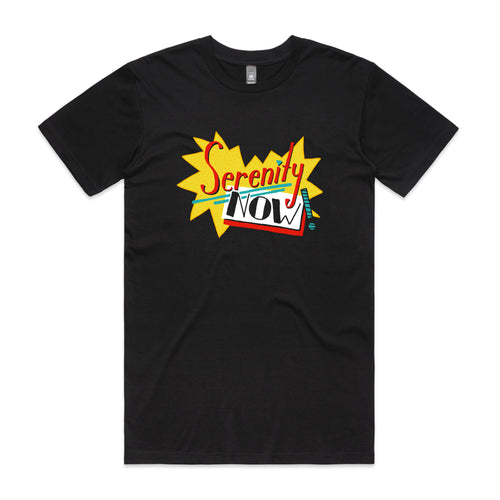 Serenity Now Tee by Lonely Kids Club. All clothing from our T-shirts to our shorts and hoodies are ethically made, and printed packed and shipped from Sydney.