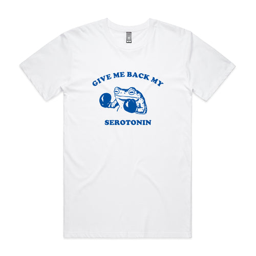 Serotonin Frog Tee by Lonely Kids Club. All clothing from our T-shirts to our shorts and hoodies are ethically made, and printed packed and shipped from Sydney.
