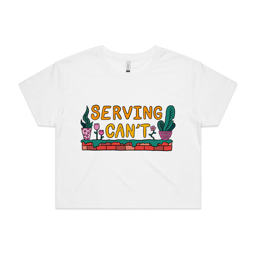 Serving Can't Tee by Lonely Kids Club. All clothing from our T-shirts to our shorts and hoodies are ethically made, and printed packed and shipped from Sydney.