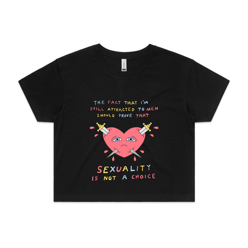 Sexuality Is Not A Choice Tee by Lonely Kids Club. All clothing from our T-shirts to our shorts and hoodies are ethically made, and printed packed and shipped from Sydney.