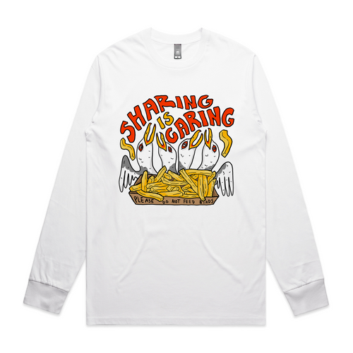 Sharing Is Caring Tee by Lonely Kids Club. All clothing from our T-shirts to our shorts and hoodies are ethically made, and printed packed and shipped from Sydney.