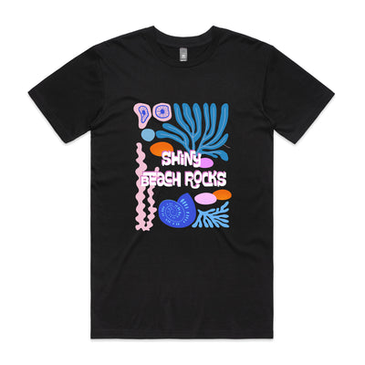 Shiny Beach Rocks Tee by Lonely Kids Club. All clothing from our T-shirts to our shorts and hoodies are ethically made, and printed packed and shipped from Sydney.
