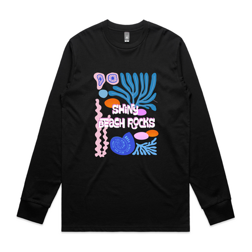 Shiny Beach Rocks Tee by Lonely Kids Club. All clothing from our T-shirts to our shorts and hoodies are ethically made, and printed packed and shipped from Sydney.