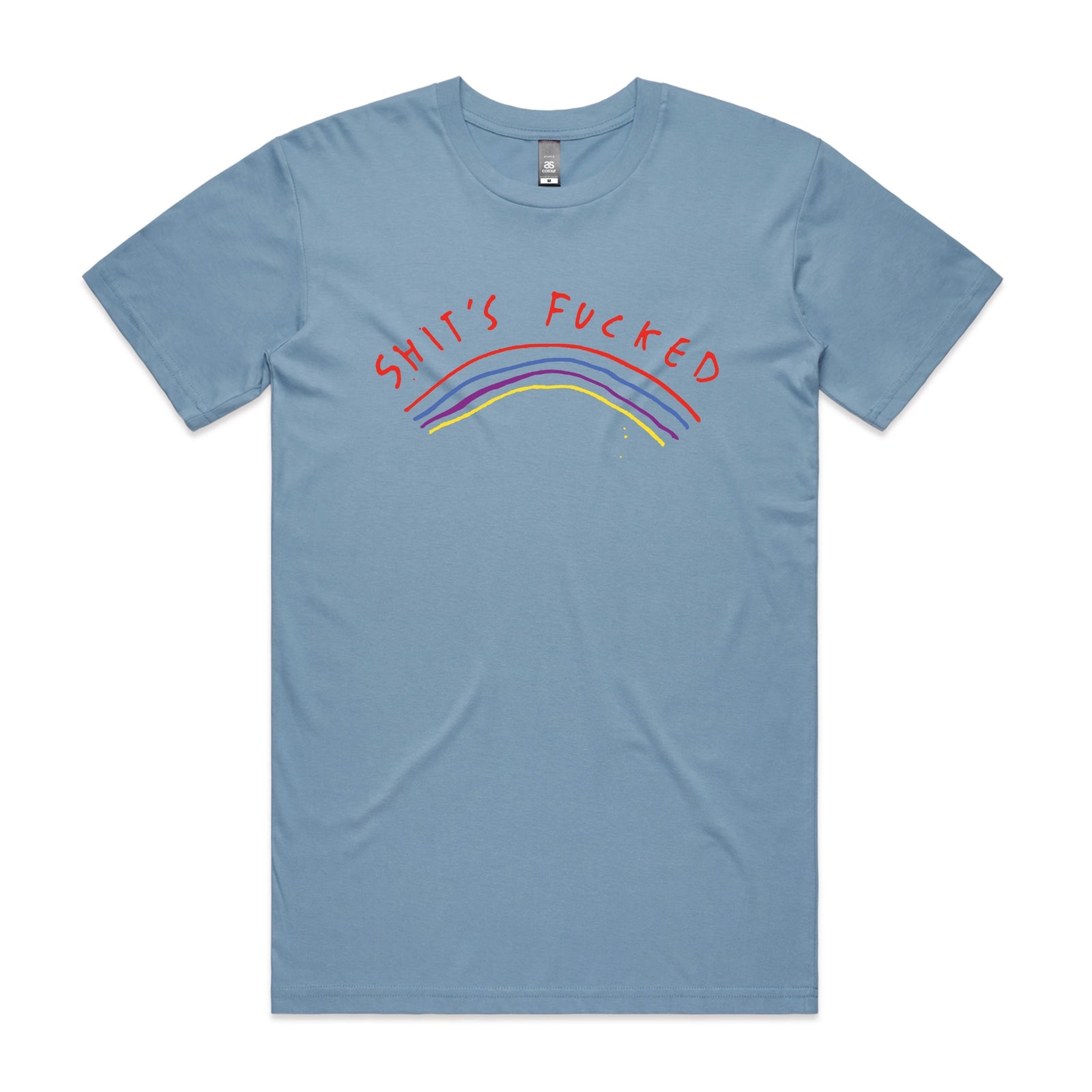 Shit's Fucked Tee by Lonely Kids Club. All clothing from our T-shirts to our shorts and hoodies are ethically made, and printed packed and shipped from Sydney.