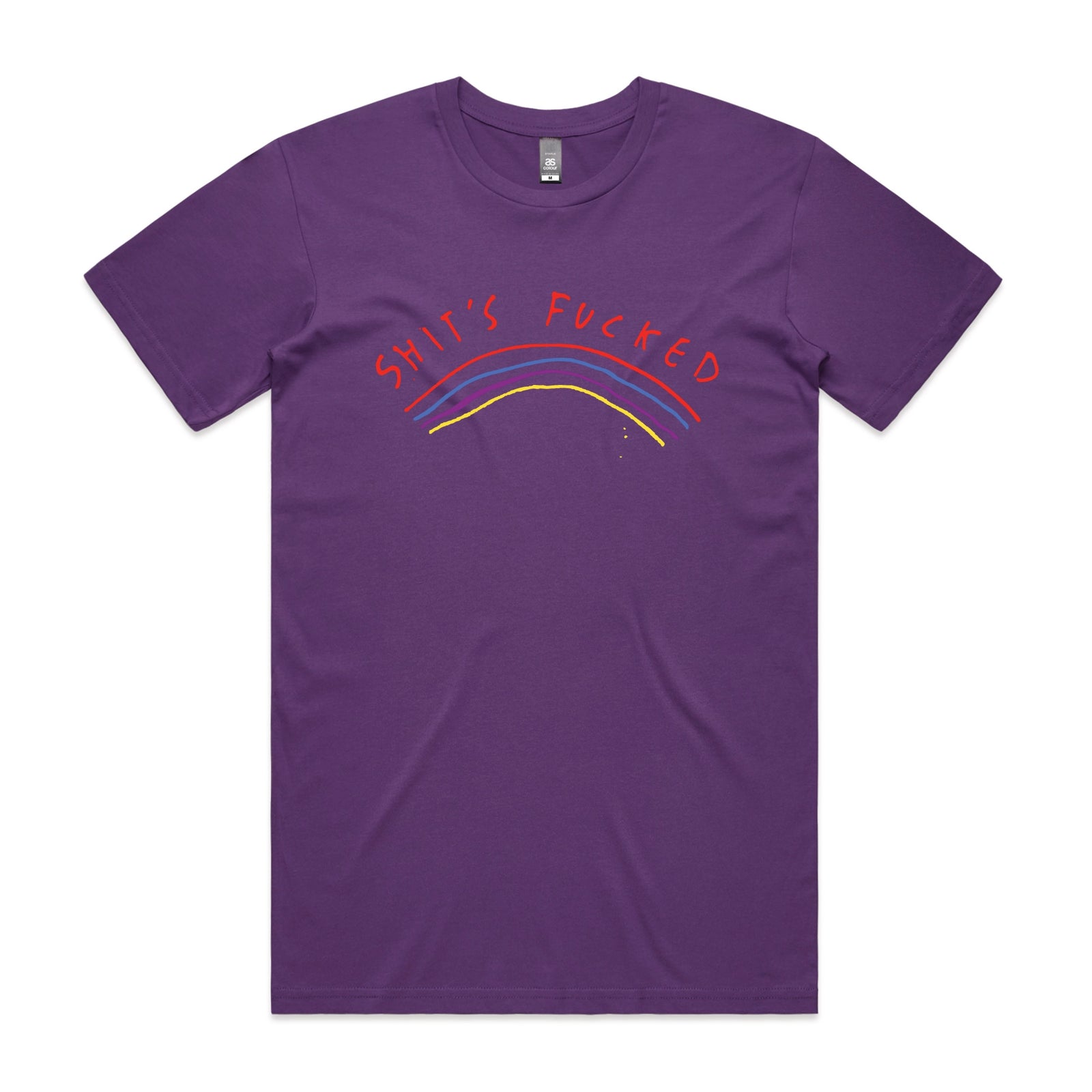 Shit's Fucked Tee by Lonely Kids Club. All clothing from our T-shirts to our shorts and hoodies are ethically made, and printed packed and shipped from Sydney.
