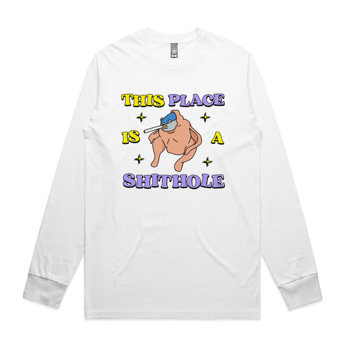 Shithole Tee by Lonely Kids Club. All clothing from our T-shirts to our shorts and hoodies are ethically made, and printed packed and shipped from Sydney.