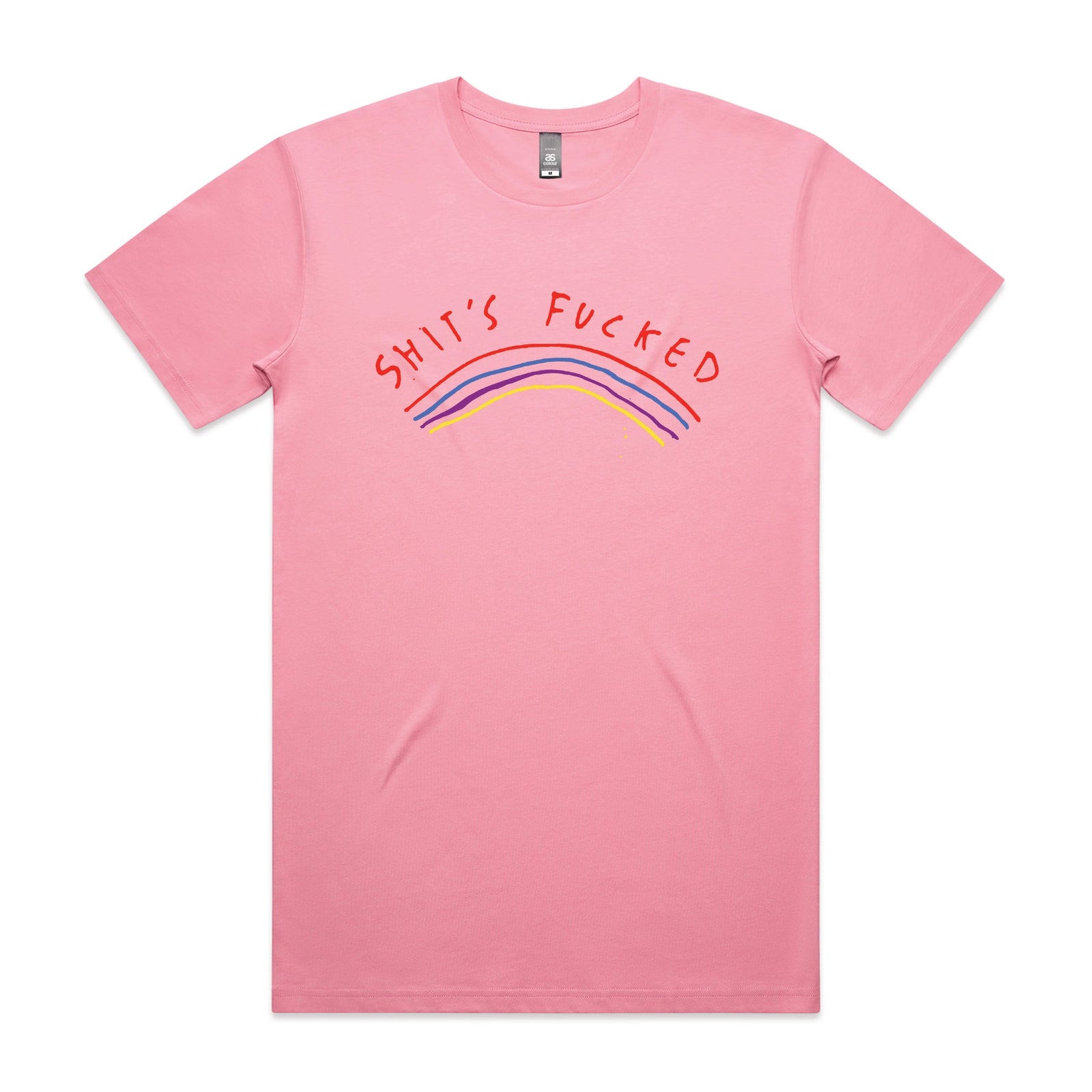 Shit's Fucked Tee by Lonely Kids Club. All clothing from our T-shirts to our shorts and hoodies are ethically made, and printed packed and shipped from Sydney.